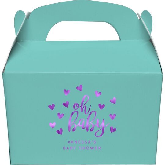 Confetti Hearts Oh Baby Gable Favor Boxes